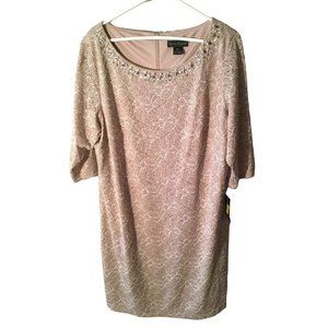 Jessica Howard Women's size 20 W NWT Party Dress Beige Tan Natural Champagne